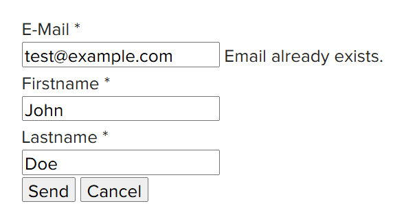 Example UPDATE_PROFILE form