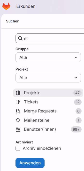 example of gitlab search